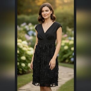 Enfocus Studio Black Rose Midi Dress